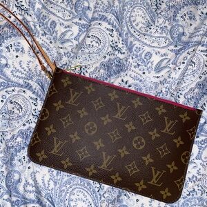 LOUIS VUITTON Monogram Neverfull MM GM Pochette Pivoine